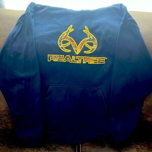 Navy Blue Realtree Hoodie.  Size Medium